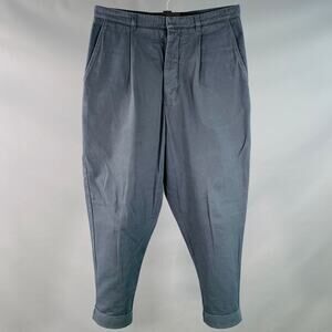 AMI by ALEXANDRE MATTIUSSI Size M Blue Cotton Pleated Button Fly Casual Pants